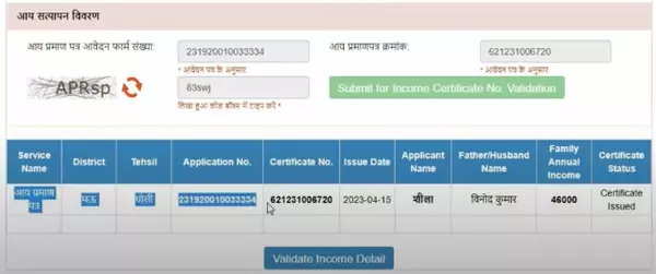 National Family Benefit Scheme income information