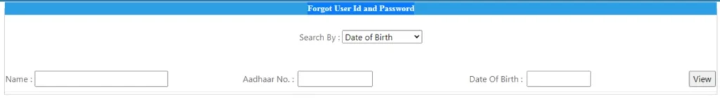 kanya utthan yojana Forgot User Id and Password