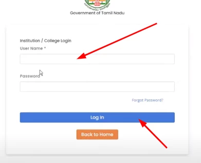 Pudumai Penn Scheme Login by user name