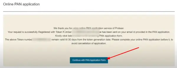 Continue With Pan Application Form