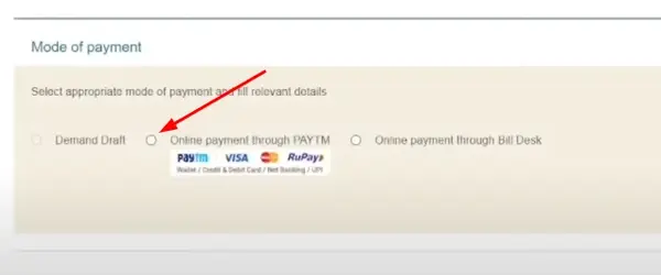 Select Payment Mode